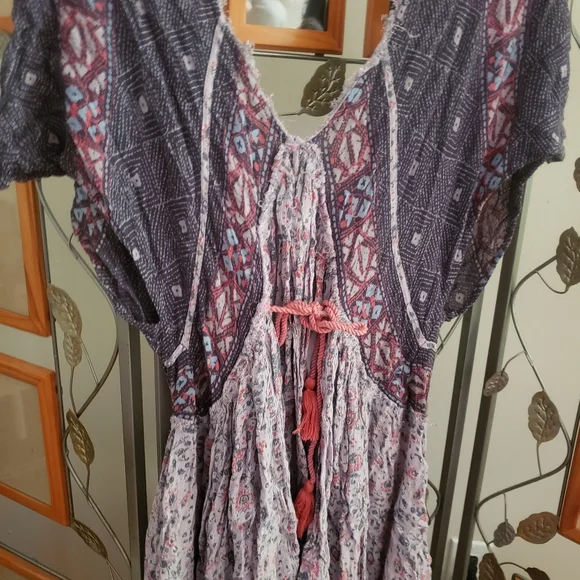 GUC Free people flowy w/tie in back oversized top sz small oversized - Picture 7 of 9